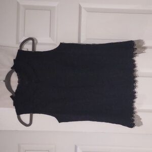 J Crew Black Lace Blouse Size Small Fully Lined Key Hole Button Front Pretty